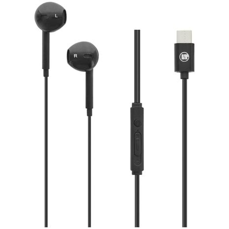 LAMTECH TYPE-C MOBILE EARPHONES WITH MICROPHONE BLACK
