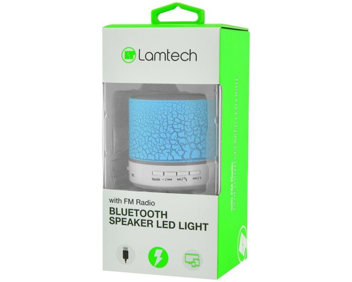 Lamtech Bluetooth Speaker LED Light With FM Blue