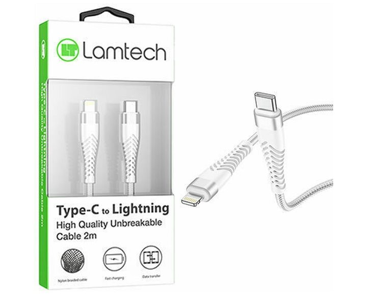 Lamtech HQ Unbreakable Cable Type-C To Lightning White 2m