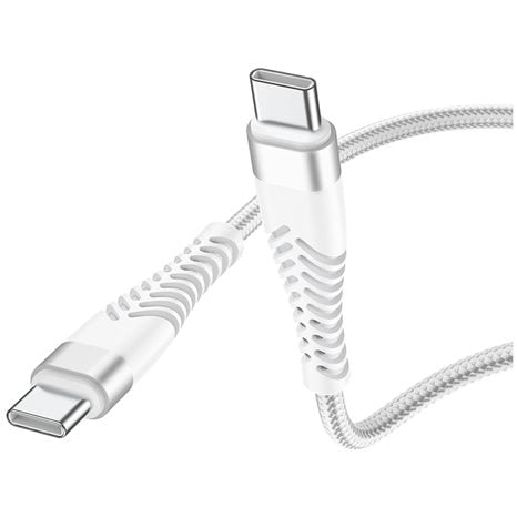 LAMTECH HQ UNBREAKABLE CABLE TYPE-C TO TYPE-C WHITE 2M
