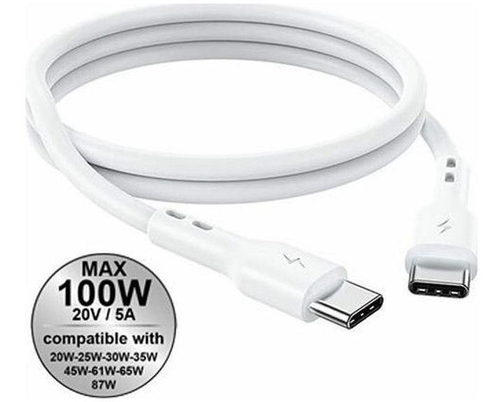 LAMTECH CABLE TYPE C TO TYPE C  100W FAST CHARGE 1M