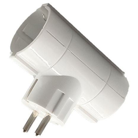 LAMTECH POWER SOCKET SPLITTER WITH 2 SCHUKO OUTLETS WHITE