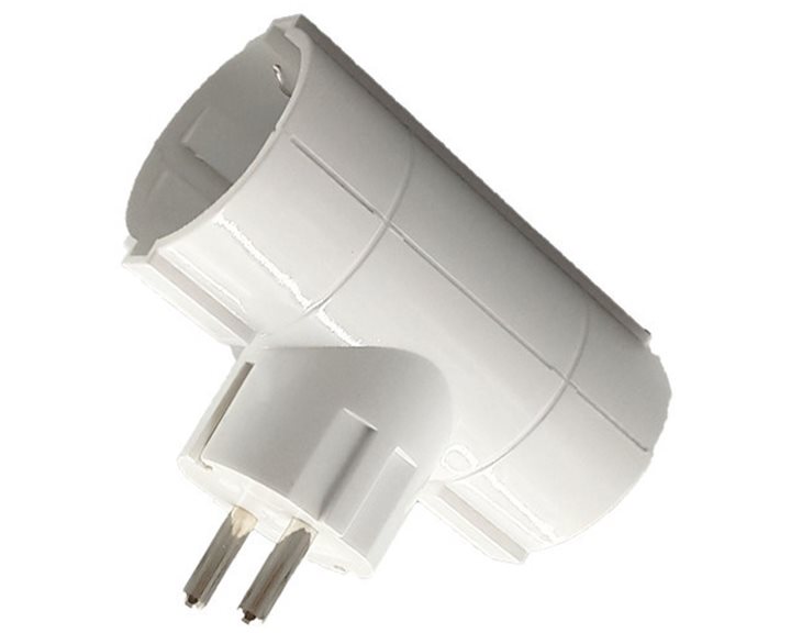 LAMTECH POWER SOCKET SPLITTER WITH 2 SCHUKO OUTLETS WHITE