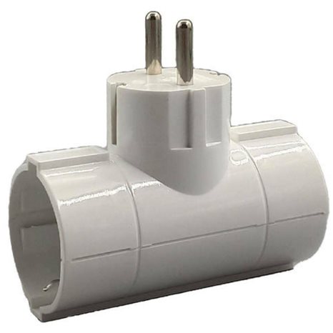 LAMTECH POWER SOCKET SPLITTER WITH 2 SCHUKO OUTLETS WHITE