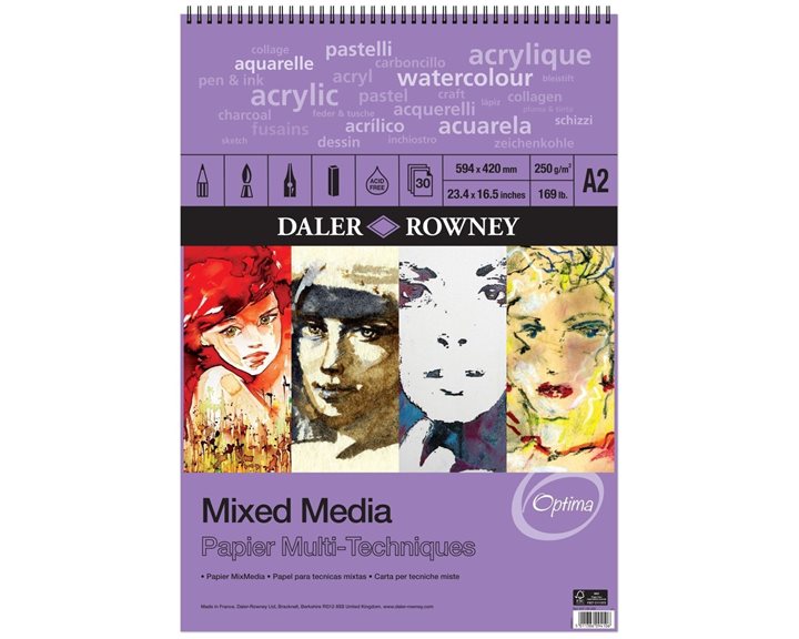Μπλοκ Σχεδίου Daler-Rowney Mixed Media Spiral A2 594x420mm 250g 30 Φύλλων