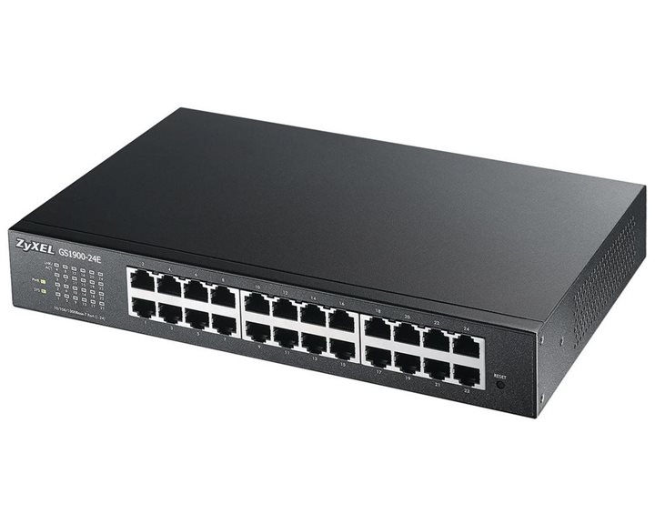 ZYXEL SWITCH GS-1900-24E, 24 PORTS 10/100/1000Mbps, SMART MANAGED, 2YW. GS1900-24E