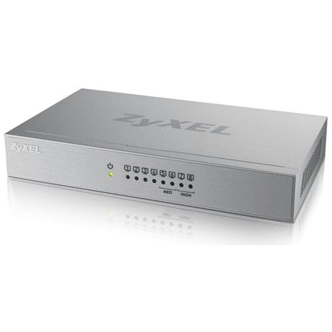 ZYXEL SWITCH GS-108B, 8 PORTS 10/100/1000Mbps, METAL HOUSING, 2YW.