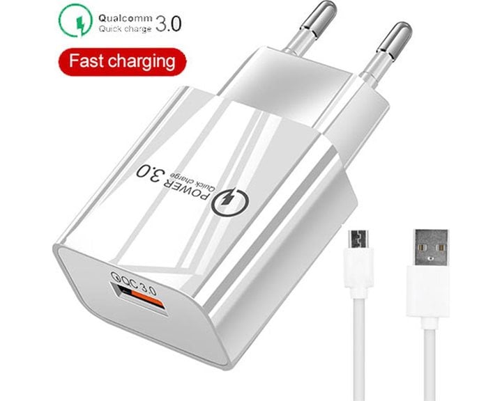 Lamtech Quick Charger USB3.0 18W With Type-C Cable 1m White