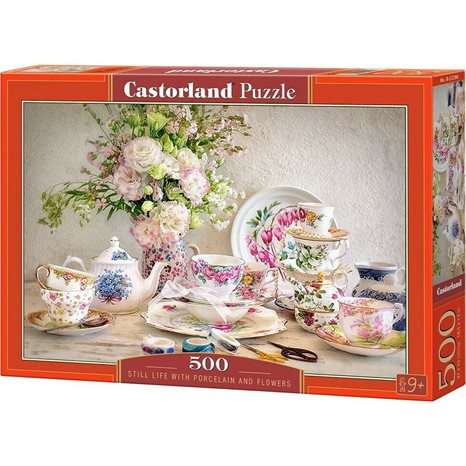 Πάζλ Castorland 500τεμ Still Life With Porcelain And Flowers B-53384