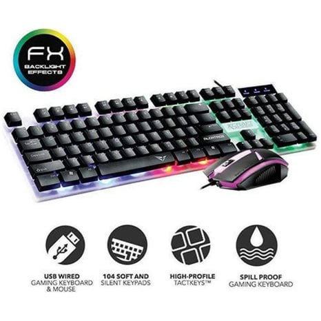 ALCATROZ RGB WATERPROOF GAMING KEYBOARD AND MOUSE X-CRAFT XC1000 BLACK