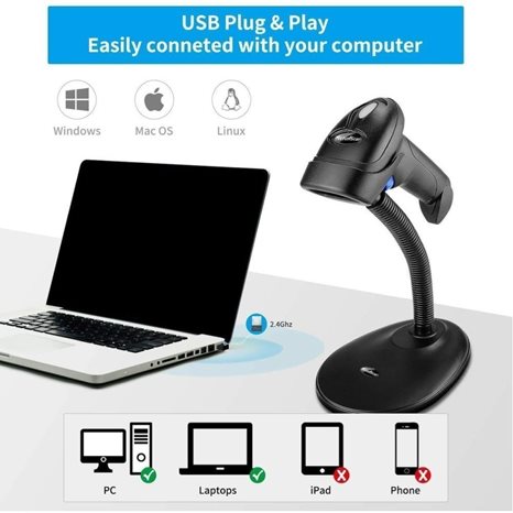 NETUM 2,4G WIRELESS CCD SCANNER WITH STAND