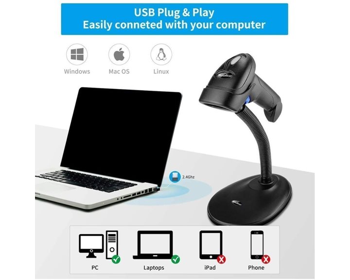 NETUM 2,4G WIRELESS CCD SCANNER WITH STAND