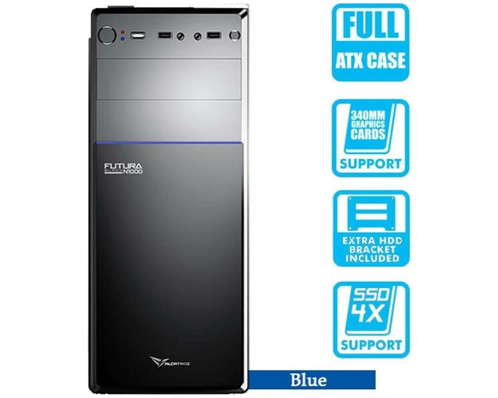 ALCATROZ PC CASE WITH PSU 450W FUTURA BLACK N1000 BLUE