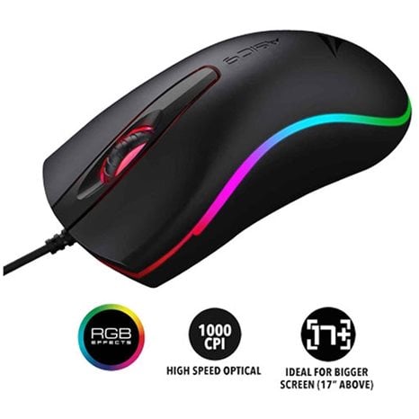 ALCATROZ RGB USB WIRED MOUSE ASIC 9 BLACK