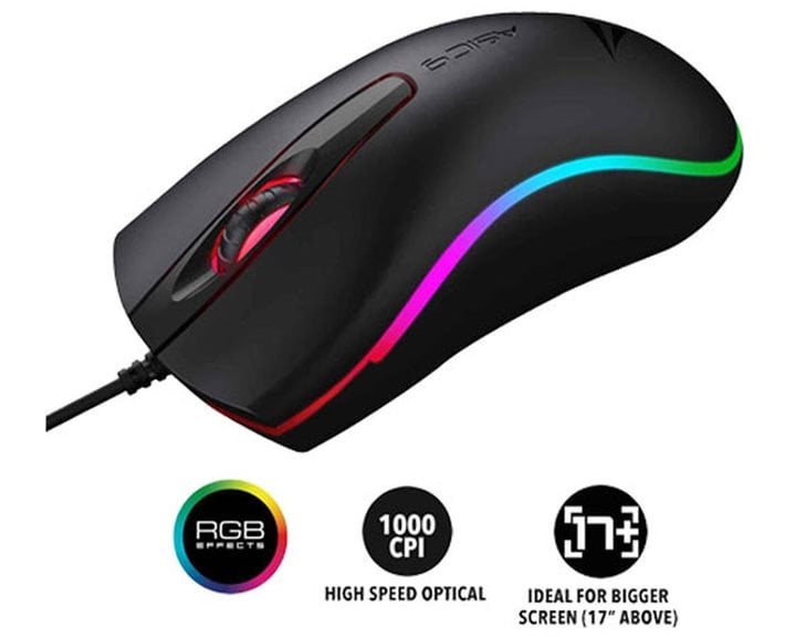 ALCATROZ RGB USB WIRED MOUSE ASIC 9 BLACK