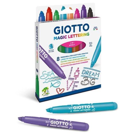 Μαρκαδόρος Giotto Magic Lettering 2mm-4mm 8 χρώματα 426500