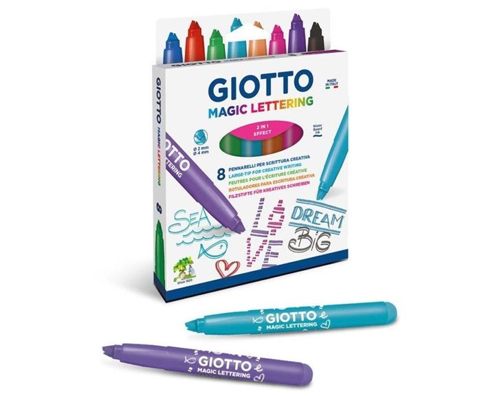 Μαρκαδόρος Giotto Magic Lettering 2mm-4mm 8 χρώματα 426500