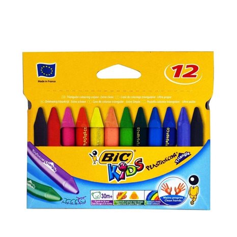 Κηρομπογιά BicKids Plasticdecor 12τμχ