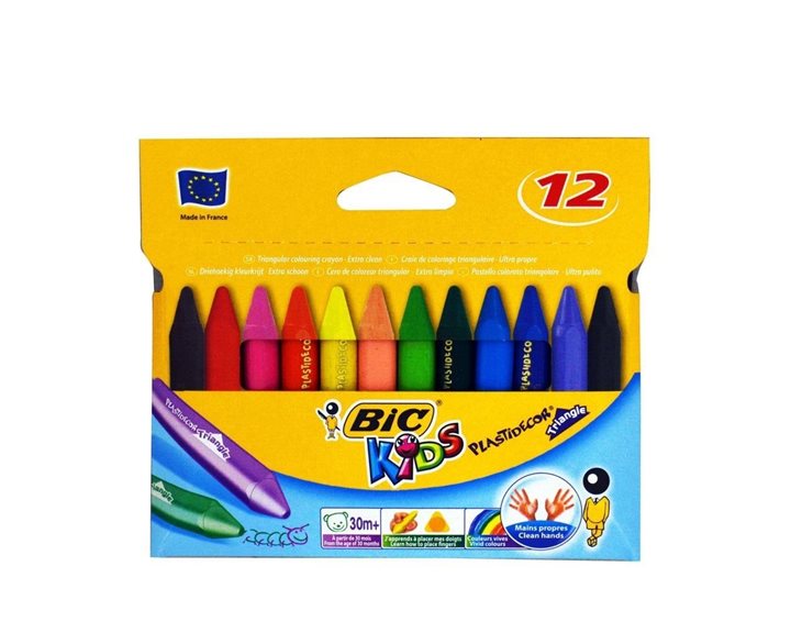 Κηρομπογιά BicKids Plasticdecor 12τμχ