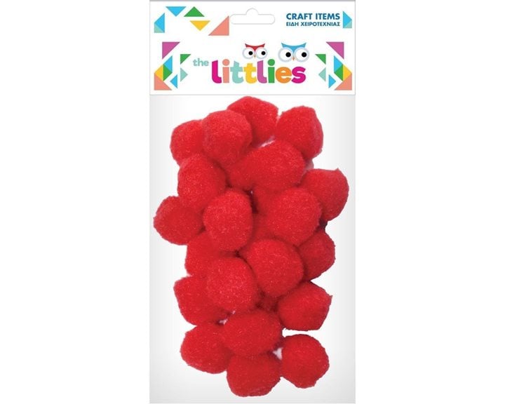 Πομ Πομ The Littlies 15mm 60τμχ Κόκκινο