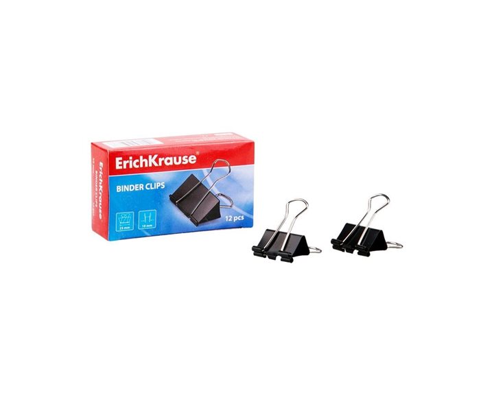 Κλιπ Μεταλλικό ErichKrause 25mm 12τεμ. Μαύρο 25087