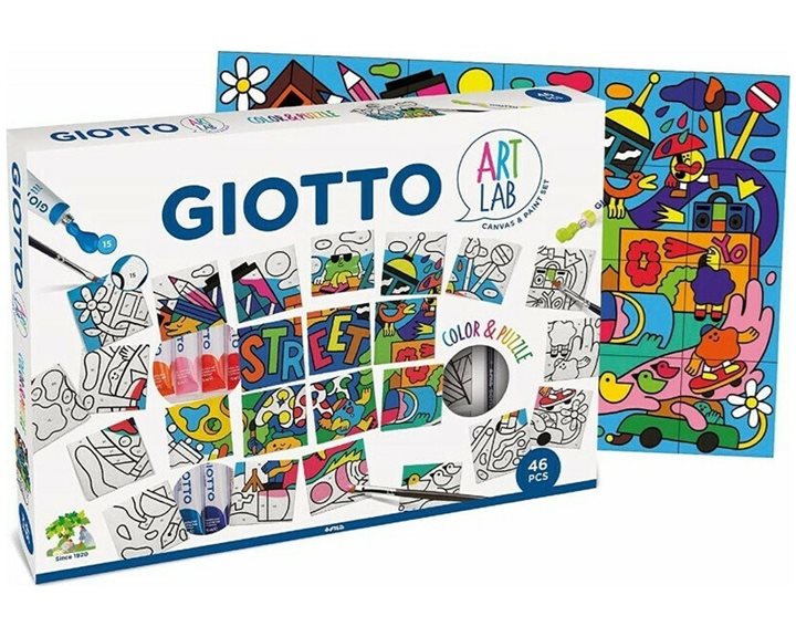Σετ Δημιουργίας Giotto Art Lab Color & Puzzle Canvas & Paint Set 581800