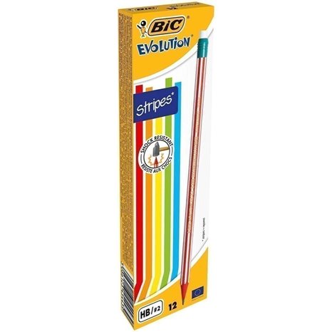 Μολύβι Bic Evolution Stripes Με Γόμα 2HB