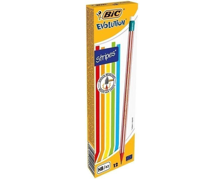 Μολύβι Bic Evolution Stripes Με Γόμα 2HB