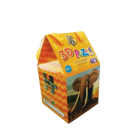 Παζλ 3D 36τμχ 24x24cm Ελέφαντας P101