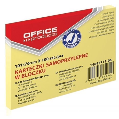 Αυτοκ. Σημειώσεις Office 101x76mm 100Φ Κίτρινο 14047711-06