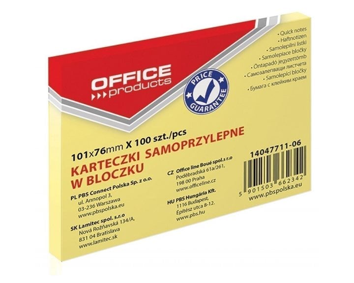 Αυτοκ. Σημειώσεις Office 101x76mm 100Φ Κίτρινο 14047711-06