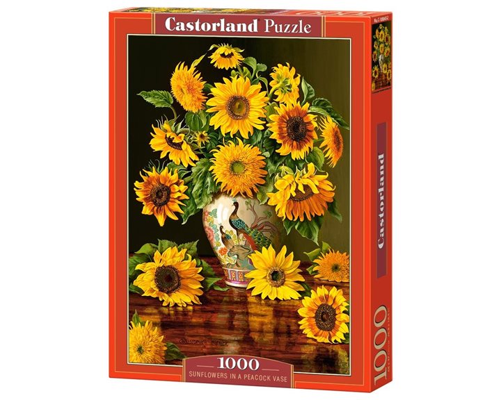 Παζλ Castorland 1000 τμχ. Sunflowers in a Peacock Vase 68x47 C-103843