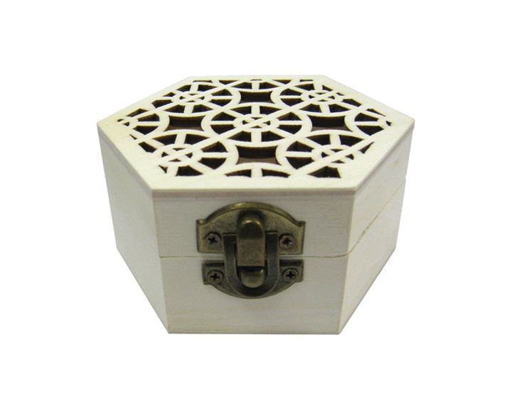 Κουτί Ξύλινο Για Ντεκουπάζ Σκαλιστό Καπάκι 5x5x8.7cm