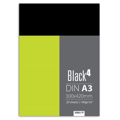 Μπλοκ Σχεδίου Κολλητό Νο4 30x40 140gr Μαύρο