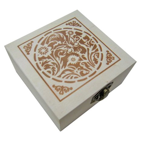 Κουτί Ξύλινο Για Ντεκουπάζ με Σχέδιο 9x4x9cm