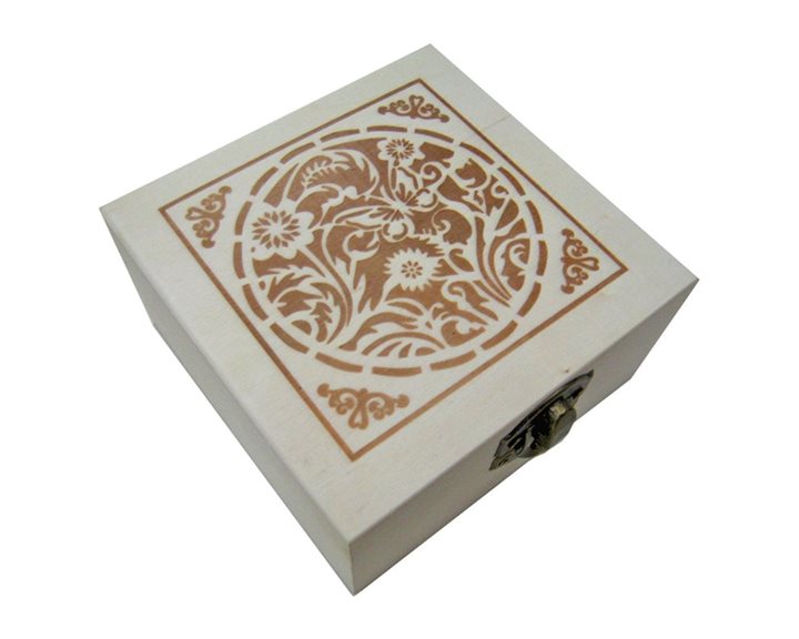 Κουτί Ξύλινο Για Ντεκουπάζ με Σχέδιο 9x4x9cm