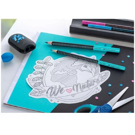Μολύβι Faber-Castell HB Jumbo Grip Δίχρωμο Μαύρο-Τυρκουάζ 511912