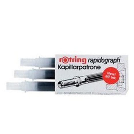 Αμπούλες Ραπιτόγραφου Rotring 3τεμ. Μαύρο 590517
