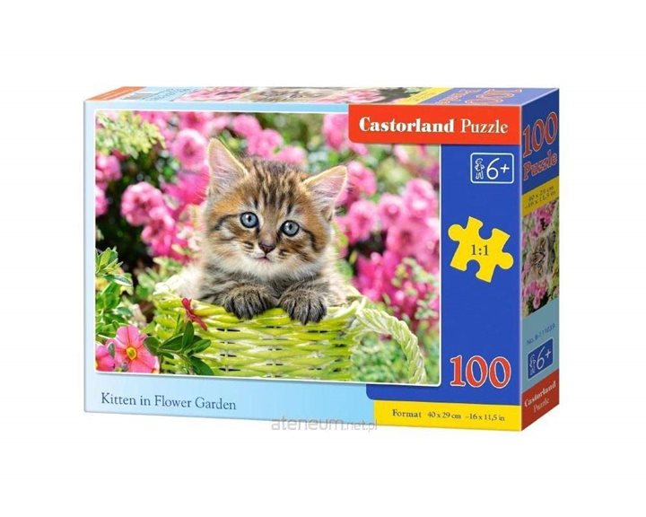 Παζλ Castorland 100 τμχ. Kitten in Flower Garden 40x29cm B-111039