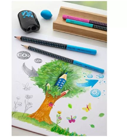 Μολύβι Faber-Castell HB Jumbo Grip Δίχρωμο Μαύρο-Μπλε 511910