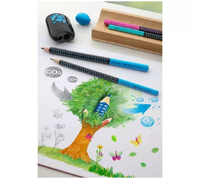 Μολύβι Faber-Castell HB Jumbo Grip Δίχρωμο Μαύρο-Μπλε 511910