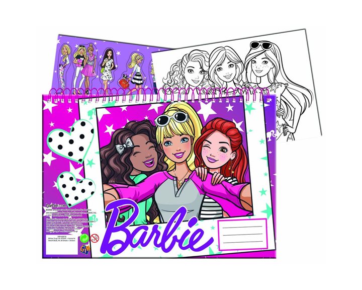 Μπλόκ Ζωγραφικής Gim Barbie Α4 40φ με Αυτοκόλλητα 349-60416
