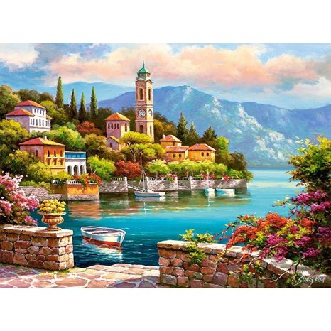 Παζλ Castorland 2000τεμ. Village Clock Tower 92x68 C-200696-2