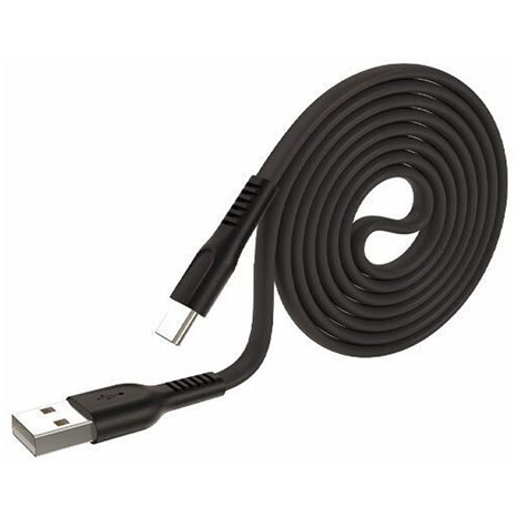 Lamtech Type-C 3.0A Flat Charging Cable 1m Black