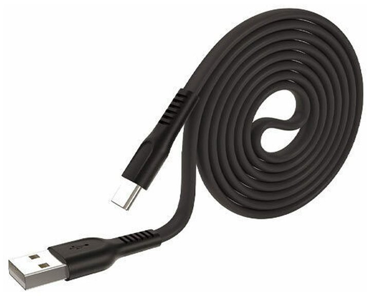 Lamtech Type-C 3.0A Flat Charging Cable 1m Black