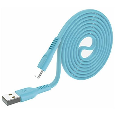 LAMTECH TYPE-C 3.0A FLAT CHARGING CABLE 1M BLUE