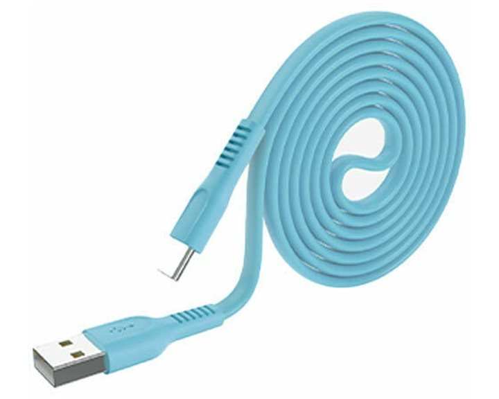 LAMTECH TYPE-C 3.0A FLAT CHARGING CABLE 1M BLUE