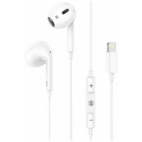 Lamtech Lightning Wired Earphones With Microphone White
