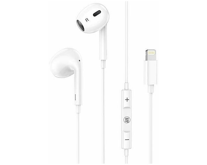 Lamtech Lightning Wired Earphones With Microphone White