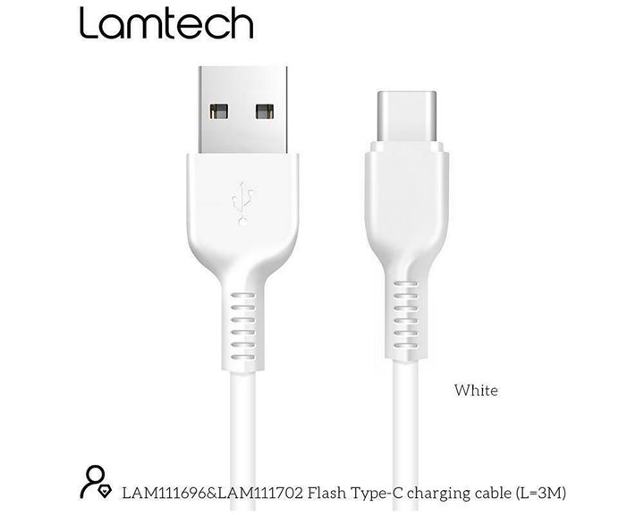 Lamtech Datacable Type C 3M White